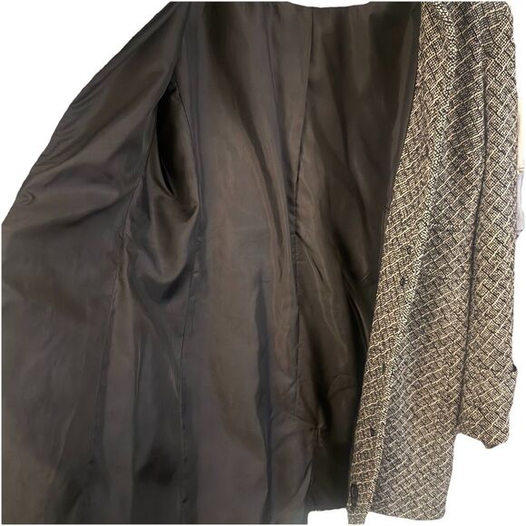 New York & Company Wool Blend Tweed Coat Black White 12 - Picture 6 of 6